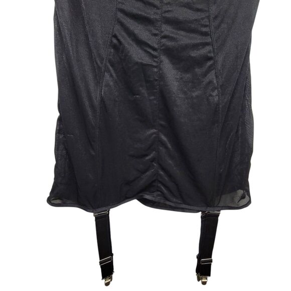House Of Desire Black See Through Mesh Bustier Dress W/Garters Sz Medium W/Flaws - Picture 4 of 11